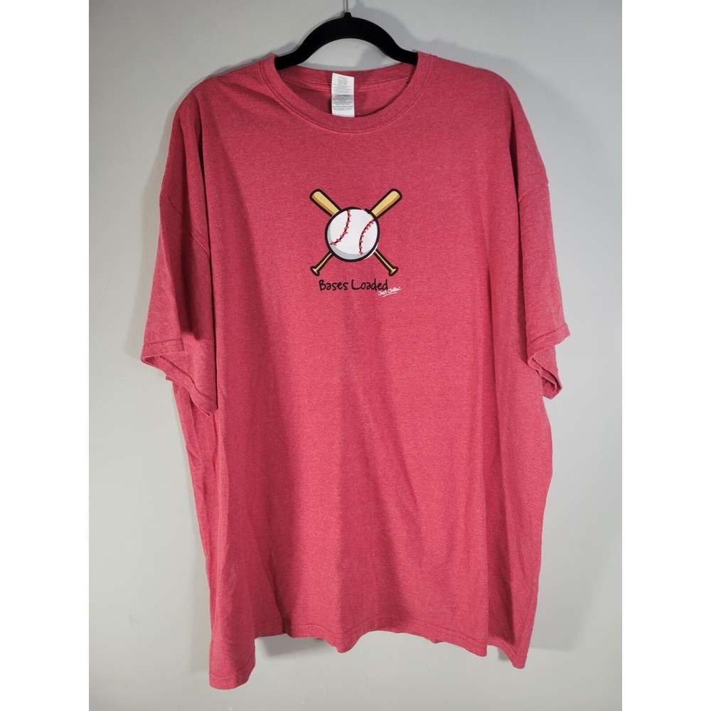 Bases Loaded Baseball Just Chillin Men's Red Shirt 2XL